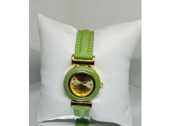 Kareena Ladies Green Watch With Goldtone Face And Accents