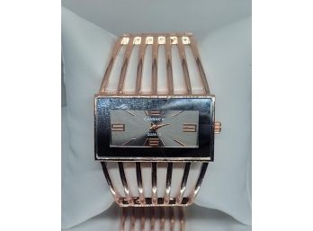 Cansnow Rose Gold Tone Bangle Watch