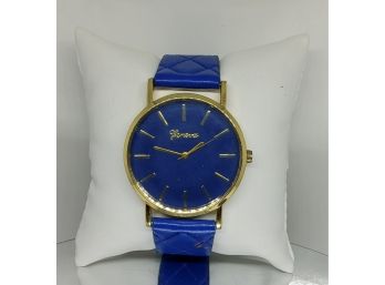 Goldtone All Blue Geneva Watch