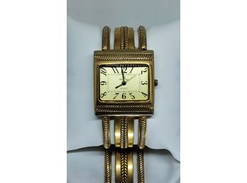 Goldtone Cuff Bracelet Watch