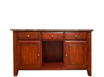 Marble Veneer Top Storage Credenza