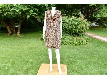 Creations Faux Leopard Fur Vest (size Large)