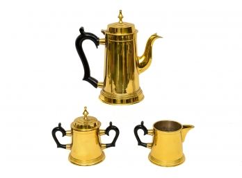Ethan Allen Brass Tea Set For Decoration Only