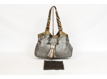 NEW! Chi By Falchi Metallic Gray Shoulder Bag