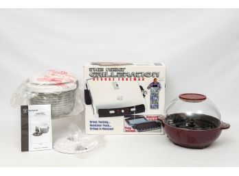 NEW! George Foreman Lean Fat Grilling Machine, Westinghouse SaladXpress And Popcorn Maker