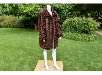 Dennis By Dennis Basso Faux Fur Coat (Size Medium)