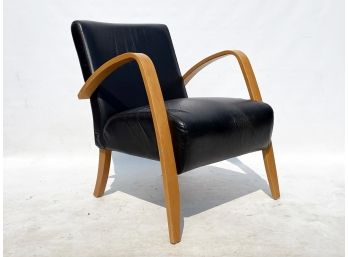 A Vintage Modern Leather Side Chair
