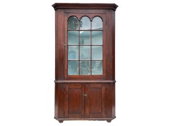 An Antique Pine Corner Cabinet