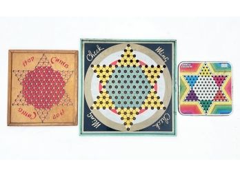 A Trio Of Vintage Chinese Checker Boards!