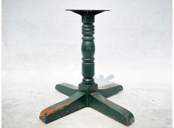 An Antique Turned Wood And Cast Iron Table Base