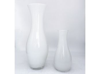A Pair Of Modern Glass Vases