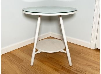 A Pine Glass Top Occasional Table