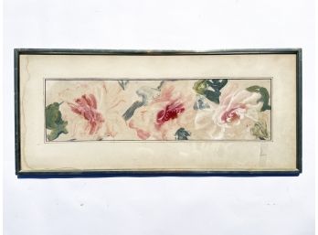 A Vintage Framed Floral Watercolor