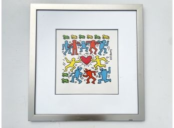 An Authentic Embossed Framed Print By Keith Haring