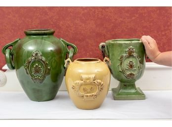 Group Of Three Decorative French Style Jardinieres/Vases