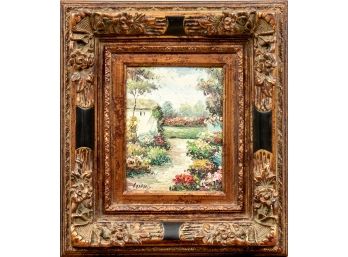 Adams Oil On Canvas With Flowering Landscape