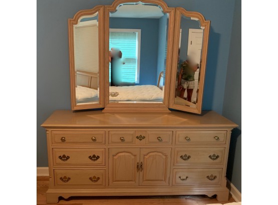 Wide Birch Dresser W/ Removable Mirror