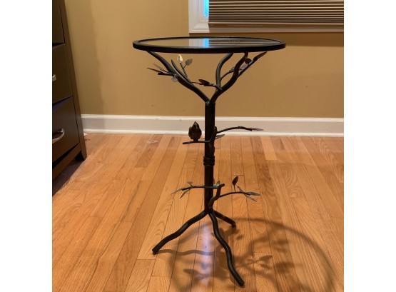 Metal Bird Table W/ Glass Top