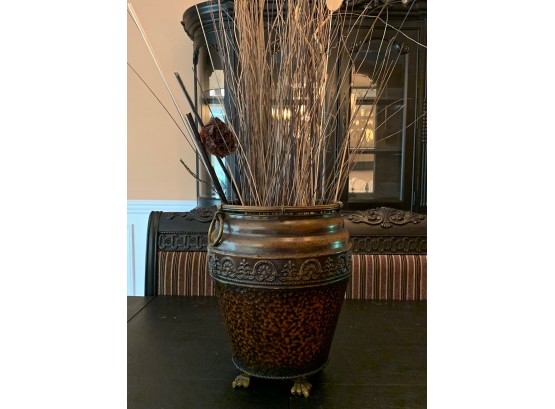 Vase W/ Straw Decor