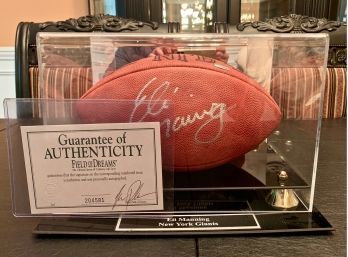 ELI MANNING Personally Autographed, Numbered NFL Football - NY Giants W/ COA