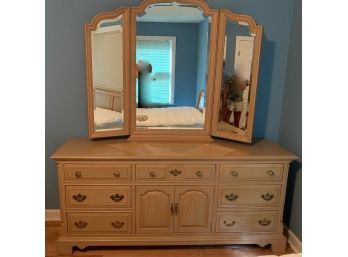 Wide Birch Dresser W/ Removable Mirror