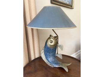 Vintage Brass Koi Fish Lamp