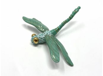 Herend Dragonfly Figurine - Handpainted With 24k Gold Accents