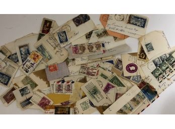 Lot Of Vintage Cancelled Stamps (Over 50 Stamps)