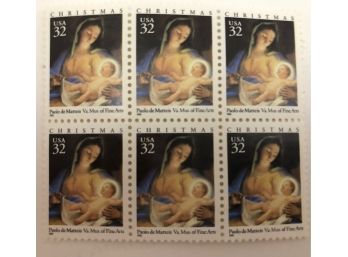 Madonna & Child, 32 Cent Stamps (6 Stamps)