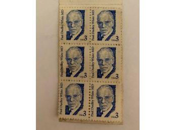 1986, 3 Cent Paul Dudley White, M.D. Stamps (6 Stamps)
