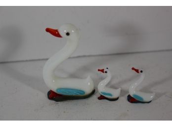Handblown Glass Swans