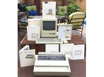 Vintage Macintosh Plus 1MB Steve Jobs SIGNED CASING &  Apple Image Writer II