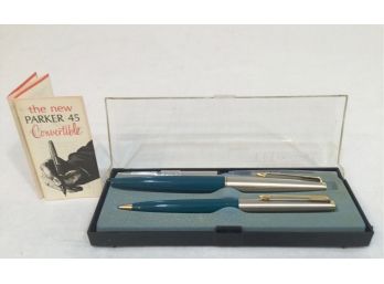 Vintage Parker 45 Convertible Fountain Pen & Mechanical  Pencil Set