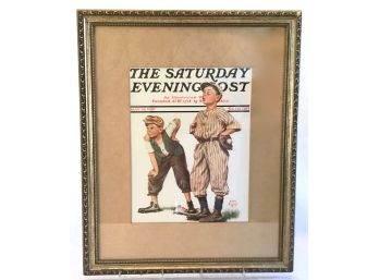 Alan Foster's Classic The Saturday Evening Post Print 'Safe On Base'