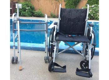 Poly Fly Wheelchair/Transport Chair, Health Line Walker & Lofstrand Crutch