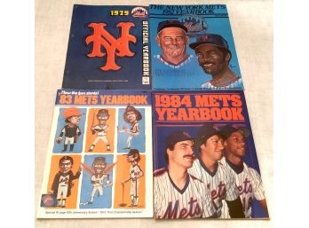 Four New York Mets Official Yearbooks