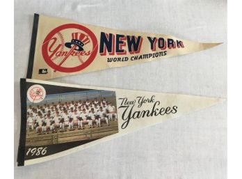 Pair Of New York Yankees Vintage Pennants