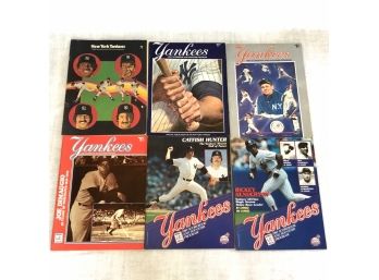 Five Vintage New York Yankees Scorebook & One Scorebook Magazine