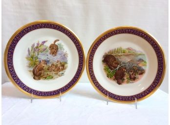 Pair Of  Lenox Vintage Woodland Wildlife Annual Limited Issue Plates