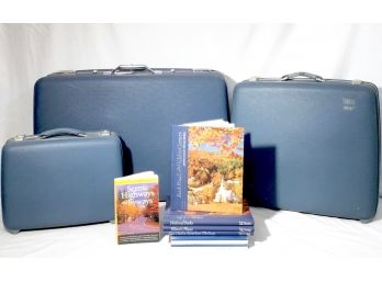 American Tourist Luggage & Readers Digest Exploring America Books