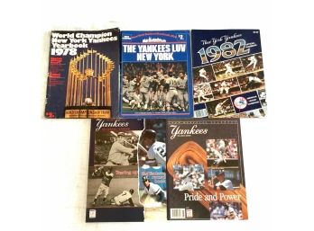 Five New York Yankees Official Yearbooks