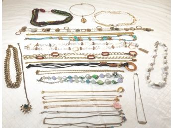 Wonderful Variety Of Vintage Costume Necklaces