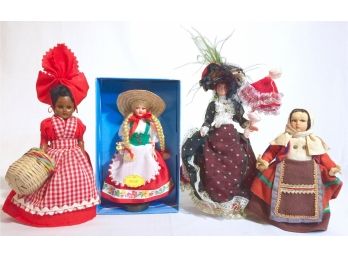 Four Vintage Travel Dolls