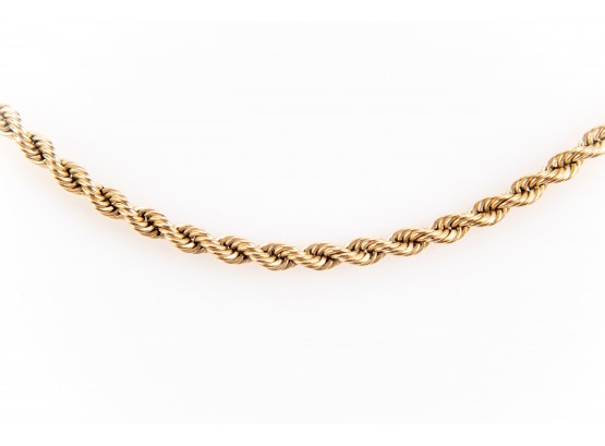 14K Yellow Gold Solid Cable Chain, 11.4 Dwt.