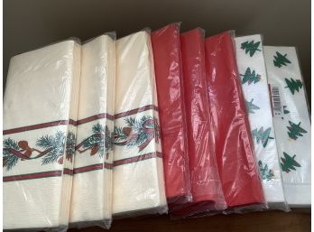 Eight Christmas Paper Tablecloths New In Plastic
