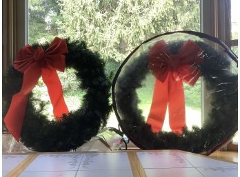 Pair Of 30 Wreaths With Wreath Hangers And Storage Bags