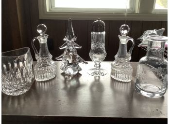 Beautiful Group Of Crystal And Glass Serving Pieces And Decor