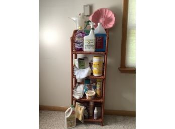 Forward TIer Shelving Unit With Products As Shown