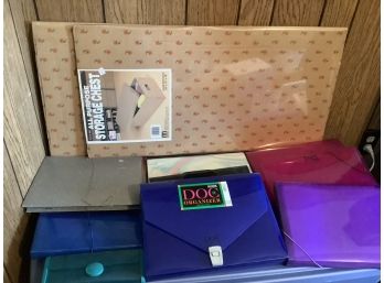 Lot Of Organizers And 2 Cardboard Storage Chests New In Plastic