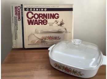Corning Ware Spice Of Life 2 1/2 Quart Shallow Covered Casserole Dish With Box